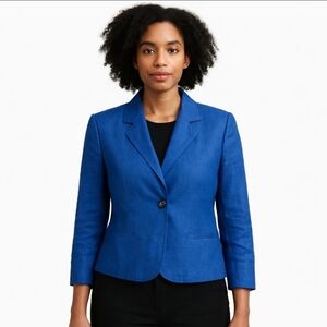 Harve Benard Linen Blue Vintage Blazer Size 12